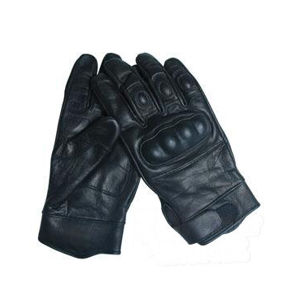 Kožené rukavice TACTICAL Mil-Tec®, plastová ochrana - čierne (Farba: Čierna, Veľkosť: XXL)