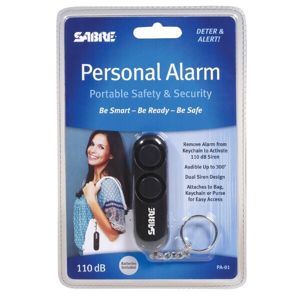 Obranný osobný alarm SABRE Red® Personal Alarm - čierny (Farba: Čierna)
