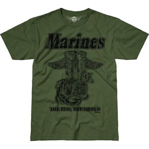 Pánske tričko 7.62 Design® USMC Retro - zelené (Farba: Zelená, Veľkosť: S)