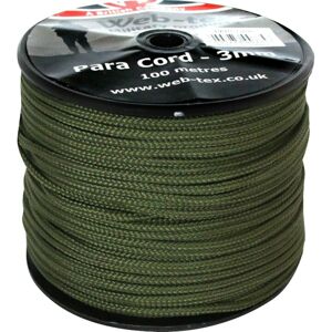 Para cord Web-tex® 3 mm, 100 metrů - zelená (Farba: Zelená)