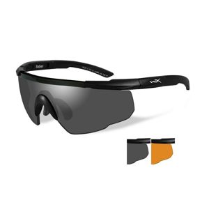 Strelecké okuliare Wiley X® Saber Advanced, súprava - čierny rámček, súprava - dymovo sivé a oranžové Light Rust šošovky (Farba: Čierna, Šošovky: Dymo