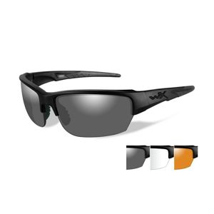 Strelecké okuliare Wiley X® Saint, súprava - čierny rámček, súprava - číre, dymovo sivé a oranžové Light Rust šošovky (Farba: Čierna, Šošovky: Číre + 