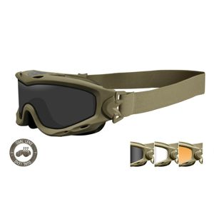 Taktické ochranné okuliare Wiley X® Spear Dual - khaki rámček, súprava - číre, dymovo sivé a oranžové Light Rust šošovky (Farba: Khaki, Šošovky: Číre 