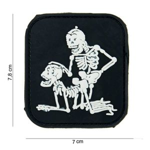 Nášivka Two Skeletons 101INC® - čierna (Farba: Čierna)
