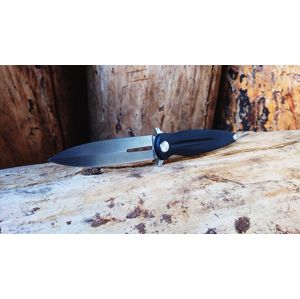 Zatvárací nôž ANV® Z400 Dural Liner Lock – Čierna, šedá čepel – Stone Wash (Farba: Čierna, Varianta: šedá čepel – Stone Wash)