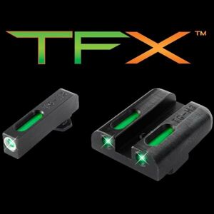 Mieridlá TFX Tritium / Fiber-Optic Truglo® - Glock® High Set – Čierna (Farba: Čierna)