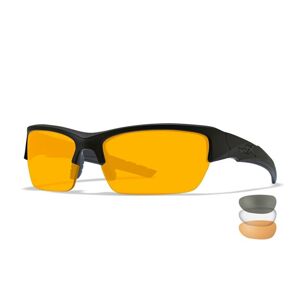 Športové okuliare Valor Wiley X®, 3 sklá (Farba: Čierna, Šošovky: Číre + Dymovo sivé + Oranžové Light Rust)