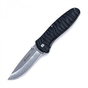 Zatvárací nôž G6252 Ganzo® – Strieborná čepeľ - Satin, Čierna (Farba: Čierna, Varianta: Strieborná čepeľ - Satin)
