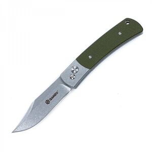 Zatvárací nôž G747-2 Ganzo® – Strieborná čepeľ - Satin, Zelená (Farba: Zelená, Varianta: Strieborná čepeľ - Satin)