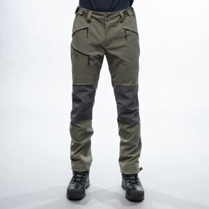 Softshellové nohavice Fjorda Trekking Hybrid Bergans® – Green Mud / Solid Dark Grey (Farba: Green Mud / Solid Dark Grey, Veľkosť: S)