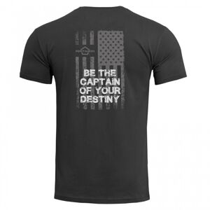 Pánske tričko Ageron American Flag Pentagon® – Čierna (Farba: Čierna, Veľkosť: L)