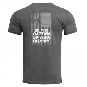 Pánske tričko Ageron American Flag Pentagon® – Wolf Grey (Farba: Wolf Grey, Veľkosť: S)